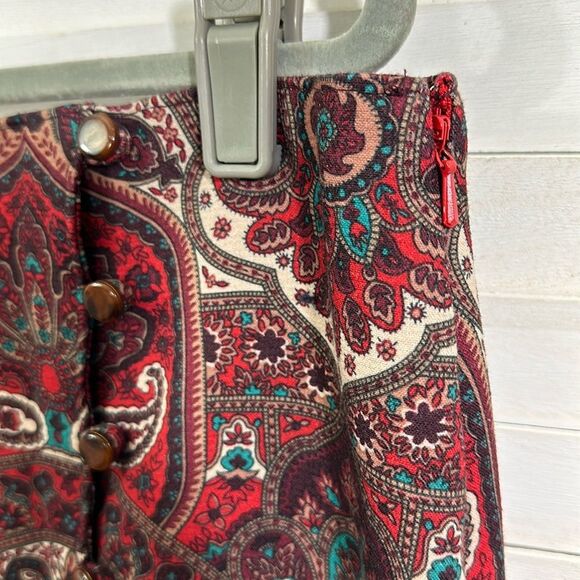 Talbots Skirt Size 16 Paisley Opulent Wrap Work Wear Office - Picture 10 of 14